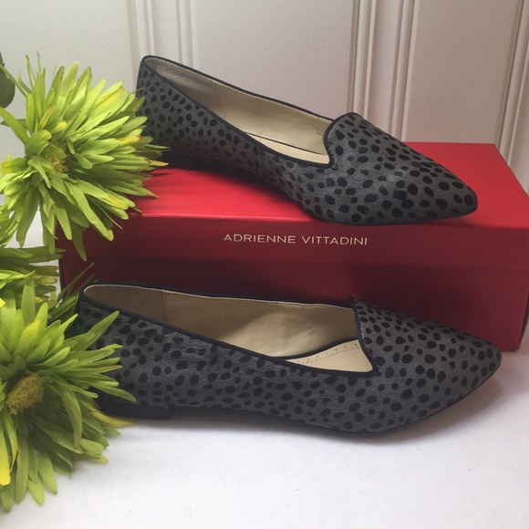 NWT Adrienne Vittadini Black/Gray Pony Hair Flats - Picture 4 of 4